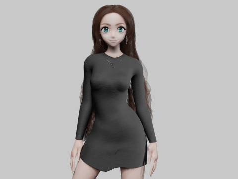Teen cute girl V39134 3D 모델