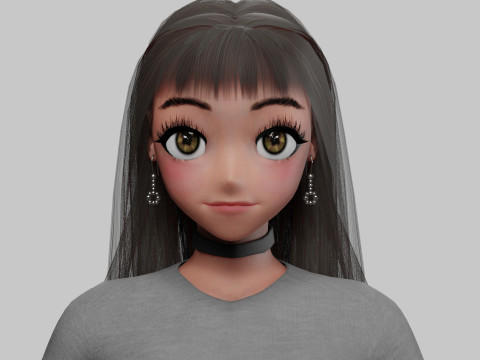 Young anime girl V33931 3D Модель