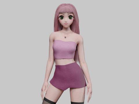 Young cute girl V33998 Modèle 3D