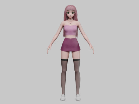 Young cute girl V33998 3D-Modell