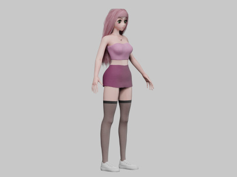 Young cute girl V33998 3D-Modell
