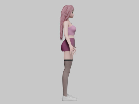 Young cute girl V33998 3D-Modell