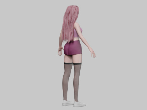 Young cute girl V33998 3D-Modell