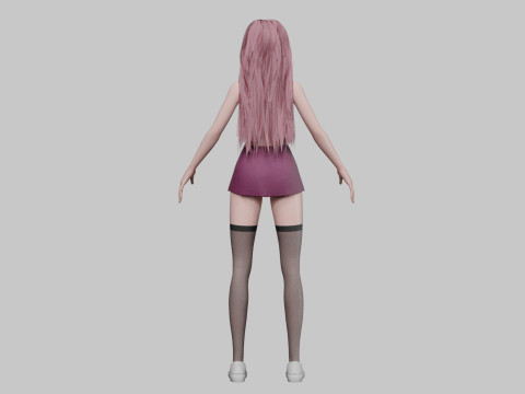 Young cute girl V33998 3D-Modell