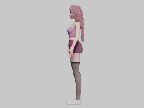 Young cute girl V33998 3D-Modell