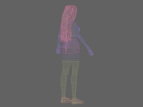 Young cute girl V33998 3D-Modell