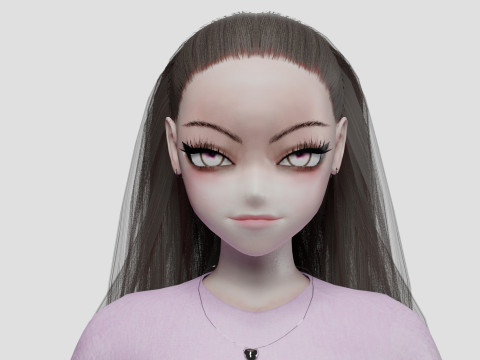 Anime Basic girl V30635 Model 3D