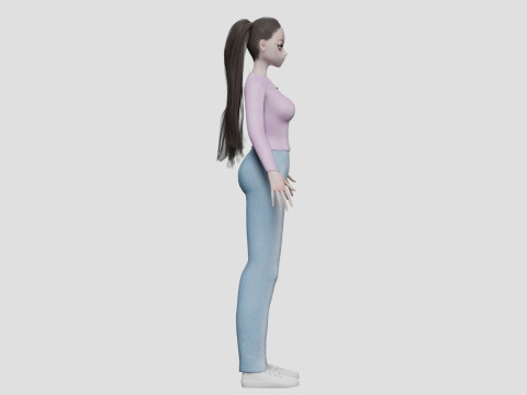 Anime Basic girl V30635 Model 3D