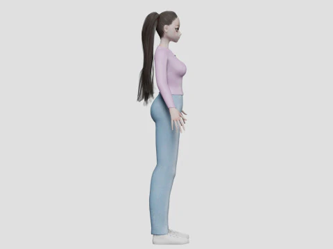 Anime Basic girl V30635 3D Model