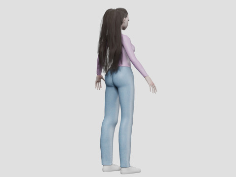 Anime Basic girl V30635 Model 3D