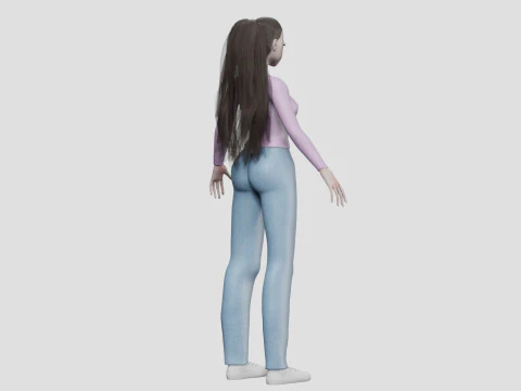 Anime Basic girl V30635 3D Model