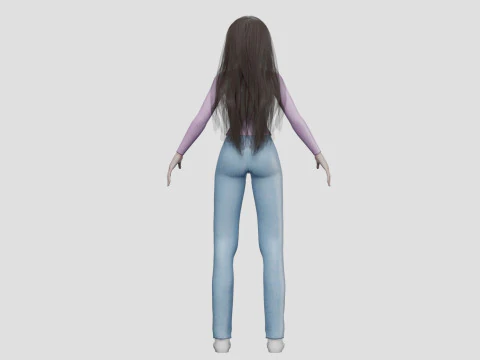 Anime Basic girl V30635 3D Model