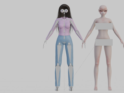 Anime Basic girl V30635 Model 3D