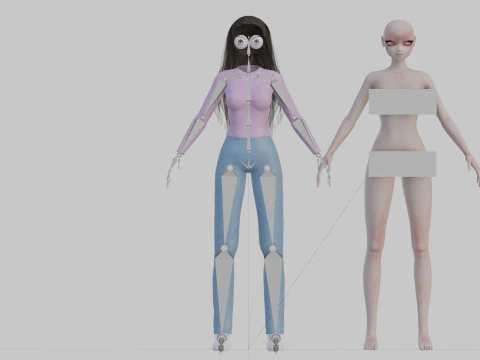 Anime Basic girl V30635 3D Model