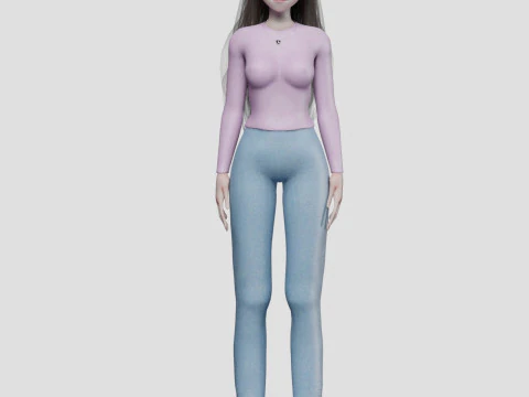 Anime Basic girl V30635 3D Model
