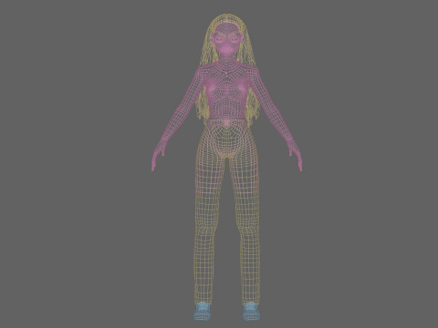 Anime Basic girl V30635 Model 3D