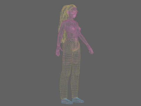 Anime Basic girl V30635 Model 3D