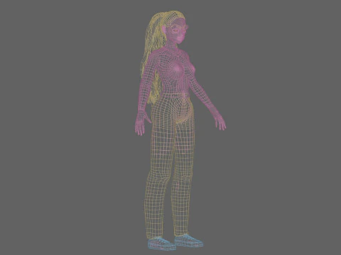 Anime Basic girl V30635 3D Model