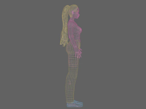 Anime Basic girl V30635 3D Model