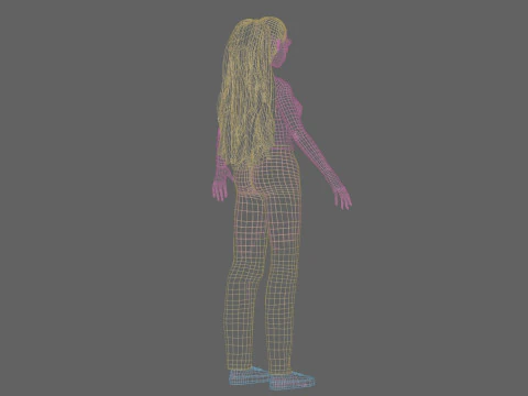 Anime Basic girl V30635 3D Model