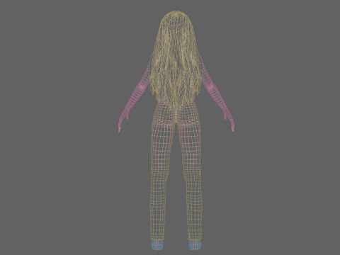 Anime Basic girl V30635 3D Model