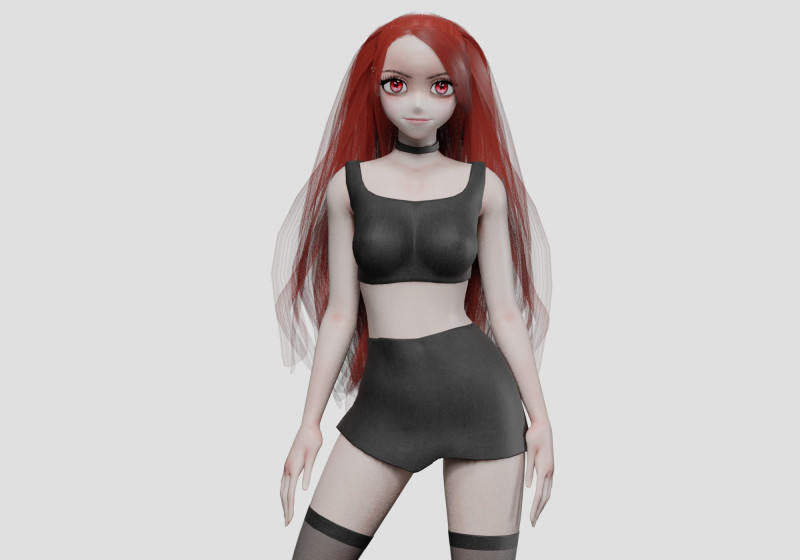 Anime Beautiful girl V28892 Model 3D .c4d .max .obj .3ds .fbx .stl .blend 