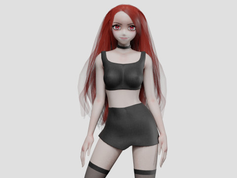 Anime Beautiful girl V28892 3D 모델