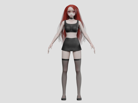 Anime Beautiful girl V28892 Model 3D