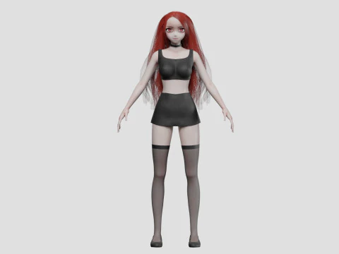 Anime Beautiful girl V28892 3D Model