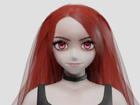 Anime Beautiful girl V28892 3D Model