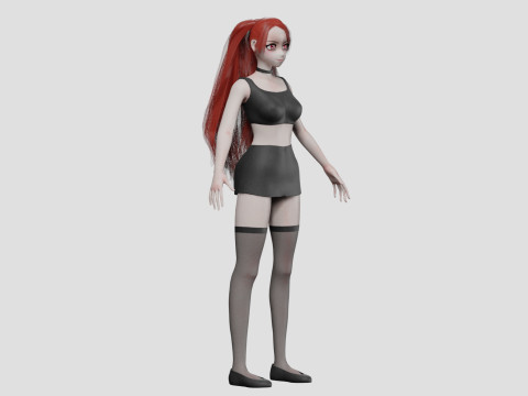 Anime Beautiful girl V28892 Model 3D
