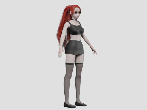 Anime Beautiful girl V28892 3D Model