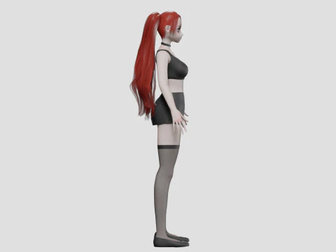 Anime Beautiful girl V28892 3D Model
