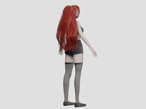 Anime Beautiful girl V28892 3D Model