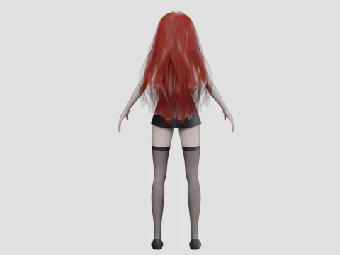 Anime Beautiful girl V28892 3D Model