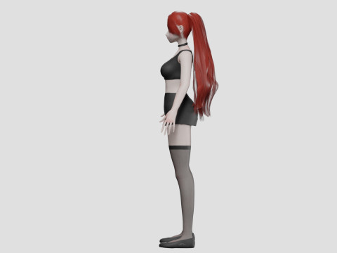Anime Beautiful girl V28892 Model 3D