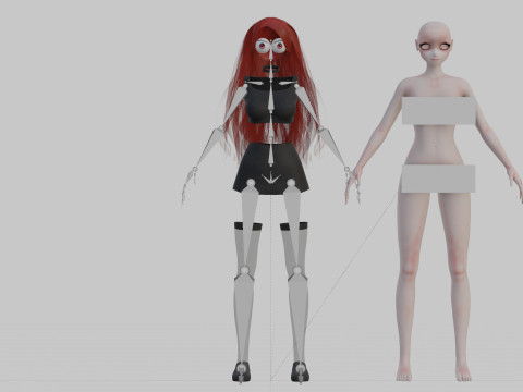 Anime Beautiful girl V28892 Model 3D
