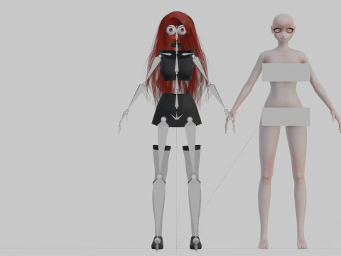 Anime Beautiful girl V28892 3D Model