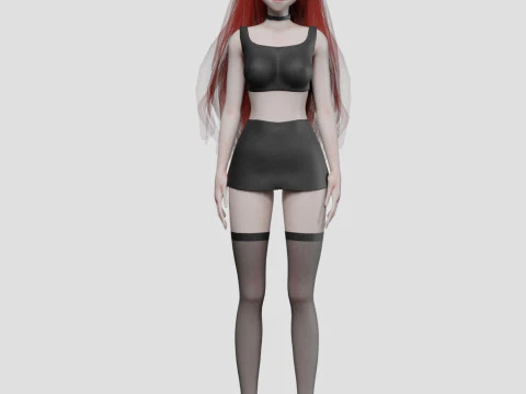 Anime Beautiful girl V28892 3D Model