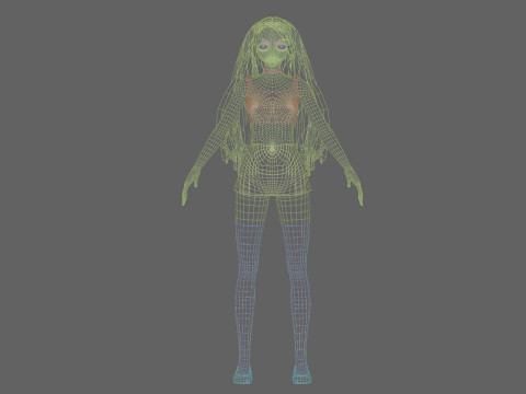 Anime Beautiful girl V28892 Model 3D