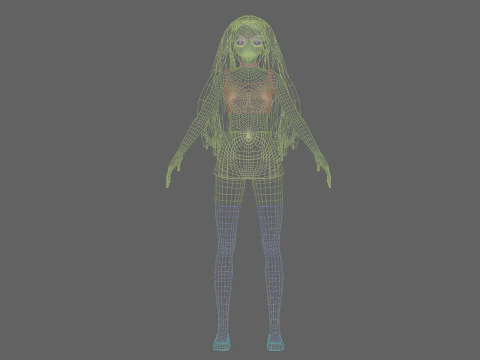 Anime Beautiful girl V28892 3D Model