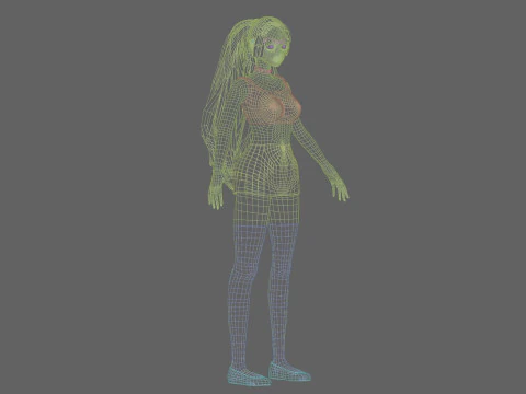 Anime Beautiful girl V28892 3D Model