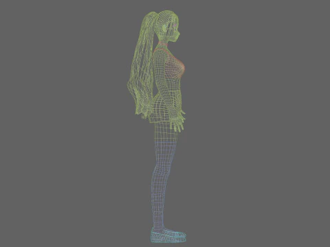 Anime Beautiful girl V28892 3D Model
