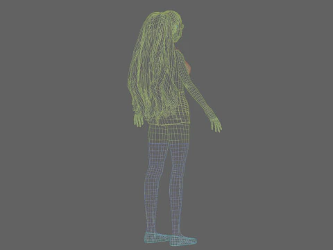 Anime Beautiful girl V28892 3D Model