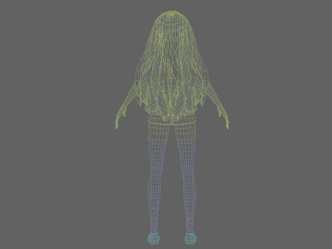 Anime Beautiful girl V28892 3D Model