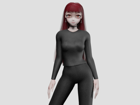 Anime Cartoon girl V31843 Modelo 3D