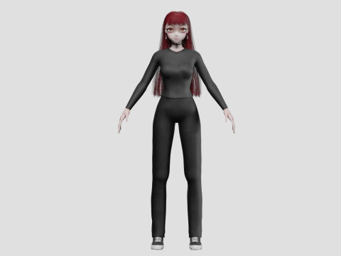 Anime Cartoon girl V31843 3D Модель