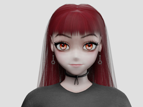 Anime Cartoon girl V31843 3D Модель