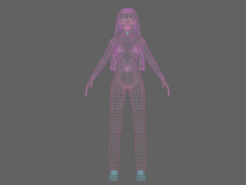 Anime Cartoon girl V31843 3D Модель