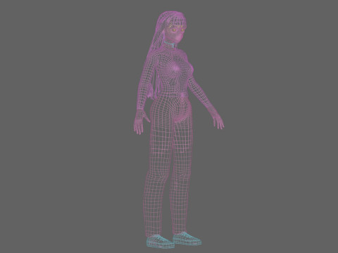 Anime Cartoon girl V31843 3D Модель